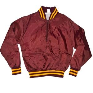 NWOT Vintage Windjammer Pullover Varsity 1/4  Zip Jacket Kangaroo Pocket Medium